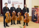 Die Vier EvangCellisten bei der Abschluss-Matinée des 5. Finsterwalder Kammermusik Festivals 2015 mit Florian für den verhinderten Lukas (Foto: © diepiktografen.de)